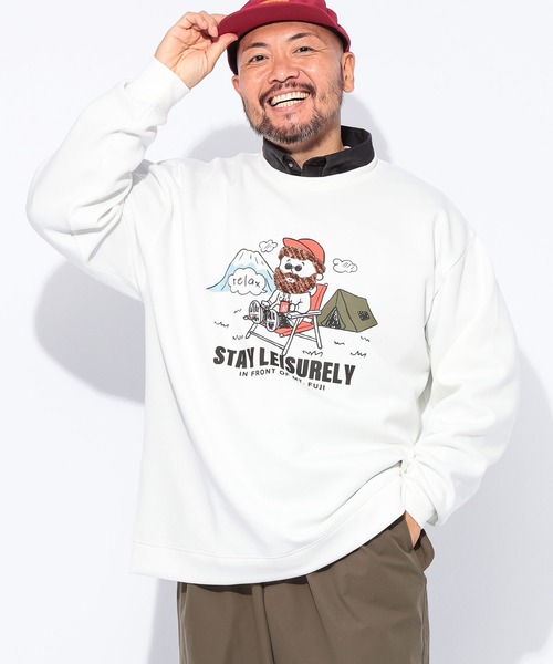 B&T CLUB(ビーティークラブ)の「スウェット メンズ 大きいサイズ オジーダンボールMIX サガラ刺繍 クルーネック トレーナー B&T CLUB ビーアンドティークラブ(Tシャツ/カットソー・メンズ・B/A/C/D・X1(3L~4L)/X2(4L~5L)/X3(6L~7L))」の5枚目の写真