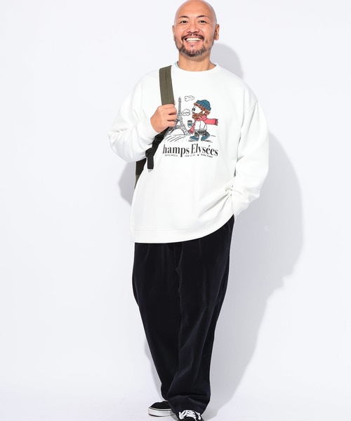 B&T CLUB(ビーティークラブ)の「スウェット メンズ 大きいサイズ オジーダンボールMIX サガラ刺繍 クルーネック トレーナー B&T CLUB ビーアンドティークラブ(Tシャツ/カットソー・メンズ・B/A/C/D・X1(3L~4L)/X2(4L~5L)/X3(6L~7L))」の14枚目の写真