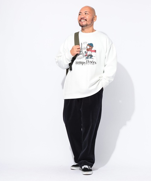 B&T CLUB(ビーティークラブ)の「スウェット メンズ 大きいサイズ オジーダンボールMIX サガラ刺繍 クルーネック トレーナー B&T CLUB ビーアンドティークラブ(Tシャツ/カットソー・メンズ・B/A/C/D・X1(3L~4L)/X2(4L~5L)/X3(6L~7L))」の15枚目の写真