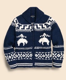 ウール　GFロゴ　フルジップ　カウチンセーター