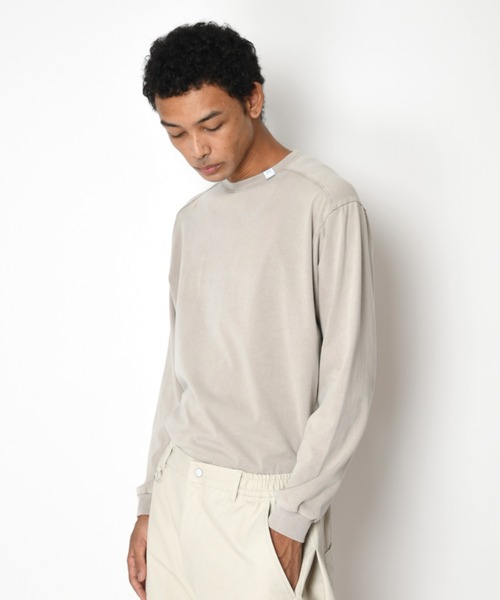SUPERTHANKS(スーパーサンクス)の「<ピグメント加工>バックプリント ロングTシャツ/Pigment dyed Print L/S T-shirt(Tシャツ/カットソー・メンズ・ブラック/ライトグレー/ライトブラック・S/M/L)」の11枚目の写真