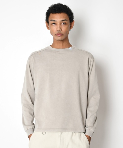 SUPERTHANKS(スーパーサンクス)の「<ピグメント加工>バックプリント ロングTシャツ/Pigment dyed Print L/S T-shirt(Tシャツ/カットソー・メンズ・ブラック/ライトグレー/ライトブラック・S/M/L)」の12枚目の写真