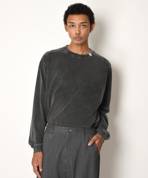 SUPERTHANKS(スーパーサンクス)の「<ピグメント加工>バックプリント ロングTシャツ/Pigment dyed Print L/S T-shirt(Tシャツ/カットソー・メンズ・ブラック/ライトグレー/ライトブラック・S/M/L)」の9枚目の写真