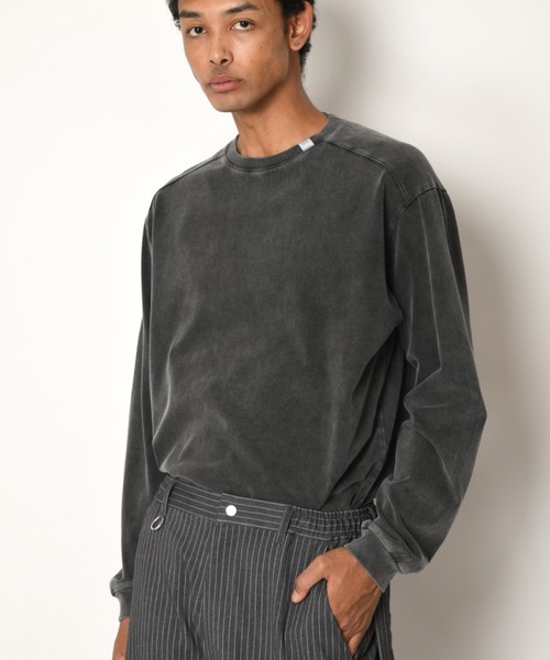 SUPERTHANKS(スーパーサンクス)の「<ピグメント加工>バックプリント ロングTシャツ/Pigment dyed Print L/S T-shirt(Tシャツ/カットソー・メンズ・ブラック/ライトグレー/ライトブラック・S/M/L)」の7枚目の写真