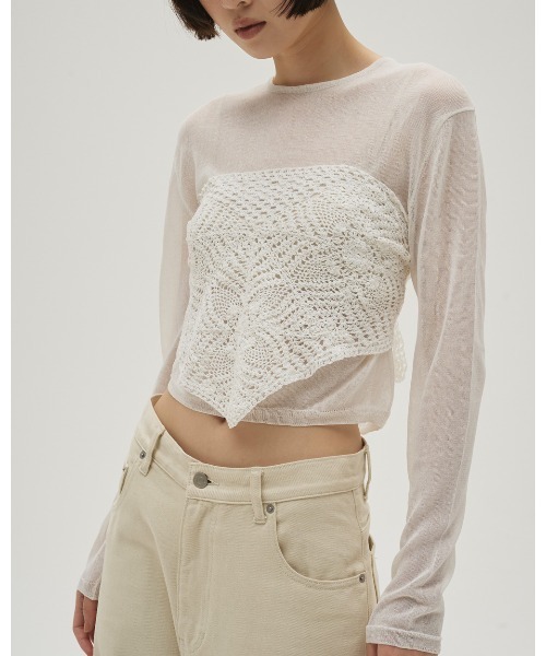 TODAYFUL(トゥデイフル)の「Crochet Lace Scarf(バンダナ/スカーフ・レディース・キナリ/ブラック・FREE)」の7枚目の写真