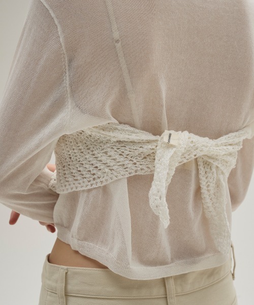 TODAYFUL(トゥデイフル)の「Crochet Lace Scarf(バンダナ/スカーフ・レディース・キナリ/ブラック・FREE)」の9枚目の写真