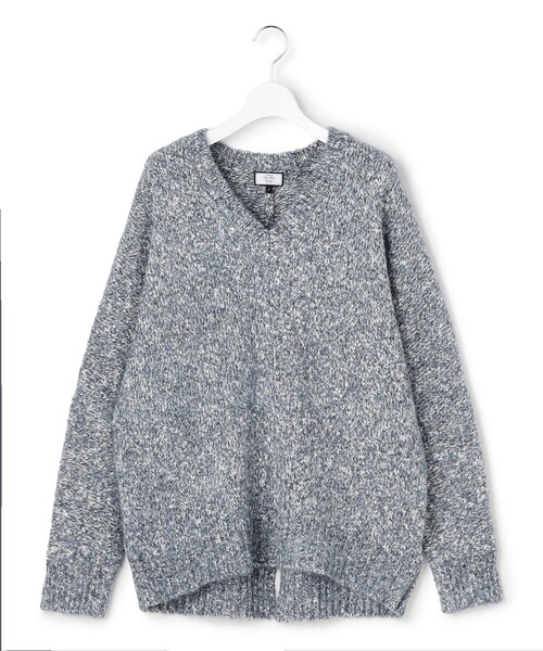 J.PRESS YORK STREET(ジェイプレスヨークストリート)の「【WOMEN】ファンシーヤーン Vネックニット(ニット/セーター・レディース・レッド系5/ブルー系5/ライトグレー系5・F)」の3枚目の写真