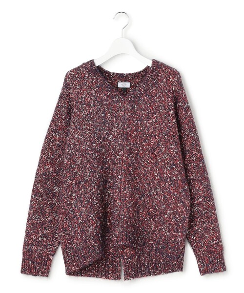 J.PRESS YORK STREET(ジェイプレスヨークストリート)の「【WOMEN】ファンシーヤーン Vネックニット(ニット/セーター・レディース・レッド系5/ブルー系5/ライトグレー系5・F)」の1枚目の写真
