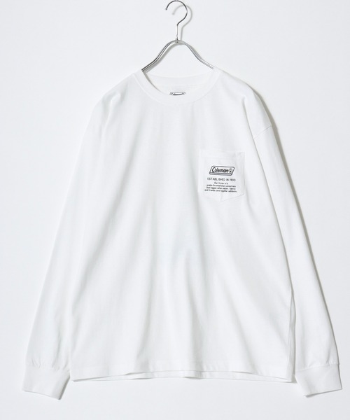 COLEMAN（コールマン）の「2025AW Coleman/コールマン ランタンワンポイント刺繍/ランタンバックプリント ポケット付 ロングスリーブTシャツ レディース メンズ（Tシャツ/カットソー・メンズ・オフホワイト/ブラック/ホワイト系その他/ネイビー・M/L/LL）」の9枚目の写真
