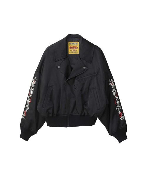 HYSTERIC GLAMOUR ヒステリックグラマー　スカジャン　ブルゾン　黒 HYSTERIC GLAMOUR - ヒステリックグラマー ブルゾン スカジャン