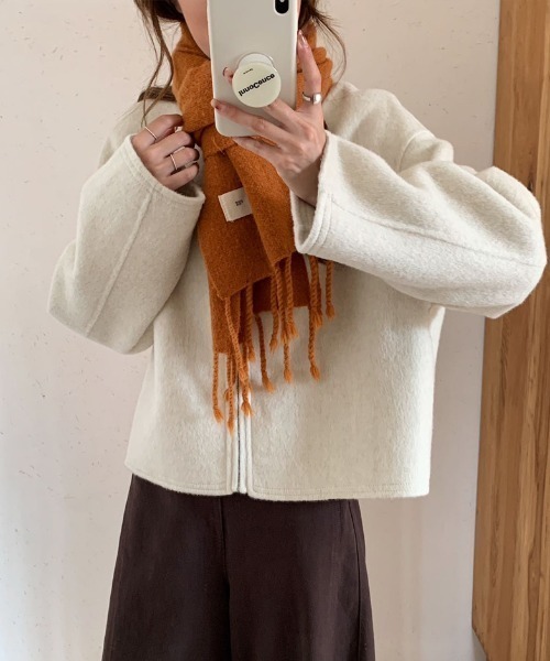 セール】ノーカラージャケット ドロップショルダー ブルゾン ノー