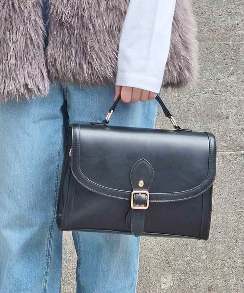 Bleu Bleuet(ブルーブルーエ)の「ラウンド3Wayサッチェルバッグ(ショルダーバッグ・レディース・ダークブラウン/ブラック/ベージュ・FREE)」の14枚目の写真