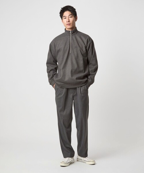 green label relaxing（グリーンレーベルリラクシング）の「WONDER CLOTH ハーフジップ プルオーバー -ストレッチ-（Tシャツ/カットソー・メンズ・グレー/ダークブラウン/ダークグレー・S/M/L/XL）」の8枚目の写真