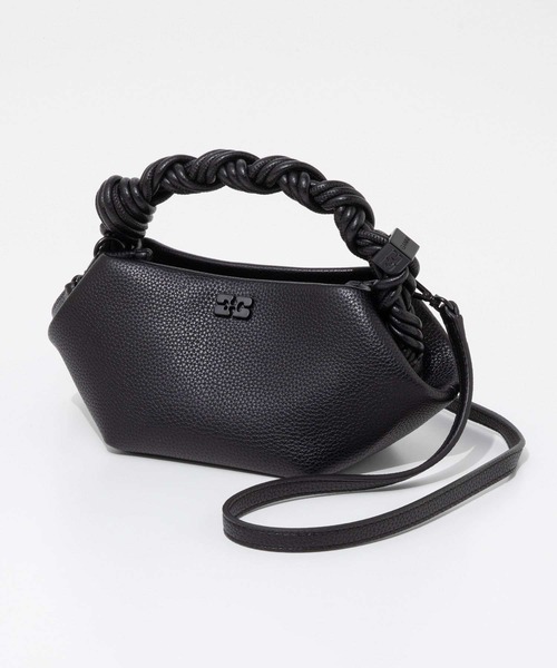 GANNI（ガニー）の「GANNI Ganni Bou Bag Mini Grained ガニー ボウバッグ ミニ ハンドバッグ（ハンドバッグ・レディース・ブラック・FREE）」の6枚目の写真