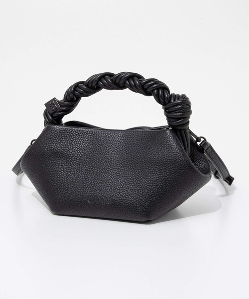 GANNI（ガニー）の「GANNI Ganni Bou Bag Mini Grained ガニー ボウバッグ ミニ ハンドバッグ（ハンドバッグ・レディース・ブラック・FREE）」の7枚目の写真