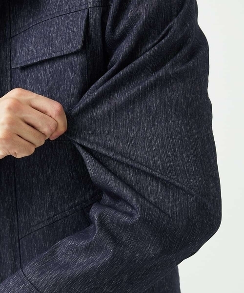 MK MICHEL KLEIN HOMME （エムケーミッシェルクランオム）の「【ライナー付き / 撥水 / ストレッチ】 COMFUN CLOTH(コンファンクロス） フード付ブルゾン（モッズコート・メンズ・ブルー/ブラック・48/46/51）」の8枚目の写真