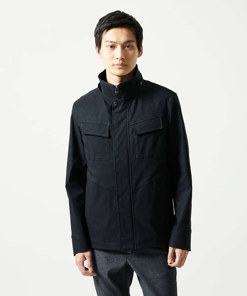MK MICHEL KLEIN HOMME （エムケーミッシェルクランオム）の「【ライナー付き / 撥水 / ストレッチ】 COMFUN CLOTH(コンファンクロス） フード付ブルゾン（モッズコート・メンズ・ブルー/ブラック・48/46/51）」の21枚目の写真