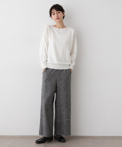 Dessin(デッサン)の「【洗える/後ろゴム】ツイードワイドパンツ(その他パンツ・レディース・グレー系4/ブラック系4/ブラウン系その他5・00/01/02/03)」の10枚目の写真