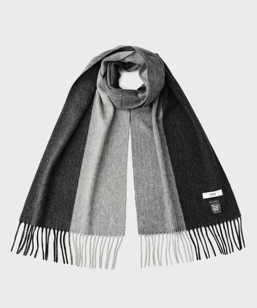 TAKEO KIKUCHI(タケオキクチ)の「【洗えるカシミヤ】 ピュアカシミヤ 4面パネルマフラー(マフラー・メンズ・ブルー系4/ブラック系4/ワイン系1/モスグリーン系4/ネイビー系4/グレー系4/ダークブラウン系4/オレンジ系その他5・00)」の2枚目の写真