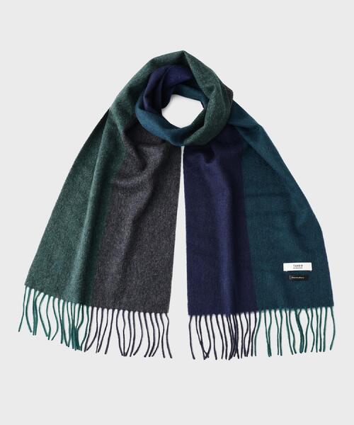 セール】【洗えるカシミヤ】 ピュアカシミヤ 4面パネルマフラー