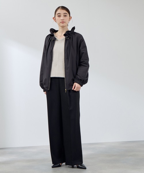 QUEENS COURT（クイーンズコート）の「ナチュレッチセンタープレスワイドパンツ≪手洗い可能≫（その他パンツ・レディース・ダークグレー/ブラック・L/M）」の9枚目の写真