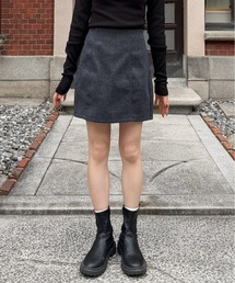 LE MORE | フェイクウールコクーンミニスカート(スカート)