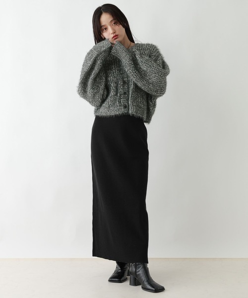 RAGEBLUE（レイジブルー）の「フェザーニットセットアップ（ニット/セーター・レディース・ネイビー/ブラック・FREE）」の2枚目の写真