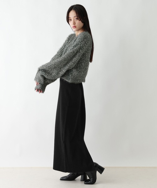 RAGEBLUE（レイジブルー）の「フェザーニットセットアップ（ニット/セーター・レディース・ネイビー/ブラック・FREE）」の5枚目の写真