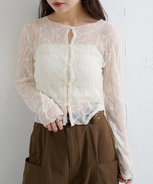 セール】シアーレース2wayカーディガン（カーディガン/ボレロ