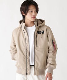 Alpha Industries/アルファ インダストリーズ/FAUX LEATHER HOODED RIB FLIGHT JACKET/フォーレザー フード リブ フライトジャケット