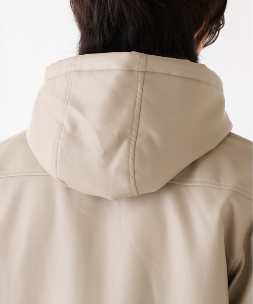 Alpha Industries(アルファインダストリーズ)の「Alpha Industries/アルファ インダストリーズ/FAUX LEATHER HOODED RIB FLIGHT JACKET/フォーレザー フード リブ フライトジャケット(ブルゾン・メンズ・ブラック/カーキ・L/M/2XL/XL)」の13枚目の写真