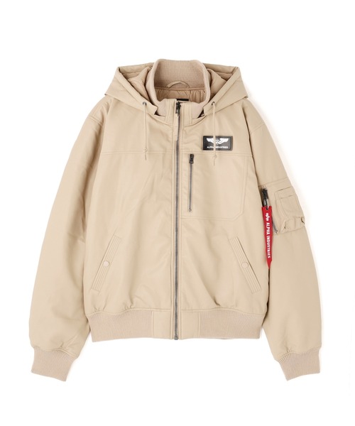 Alpha Industries(アルファインダストリーズ)の「Alpha Industries/アルファ インダストリーズ/FAUX LEATHER HOODED RIB FLIGHT JACKET/フォーレザー フード リブ フライトジャケット(ブルゾン・メンズ・ブラック/カーキ・L/M/2XL/XL)」の20枚目の写真