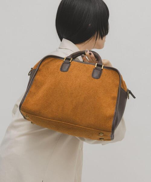 KBF(ケイビーエフ)の「パイルボストンBAG(ボストンバッグ・レディース・キャメル/チャコールグレー・ONE)」の3枚目の写真