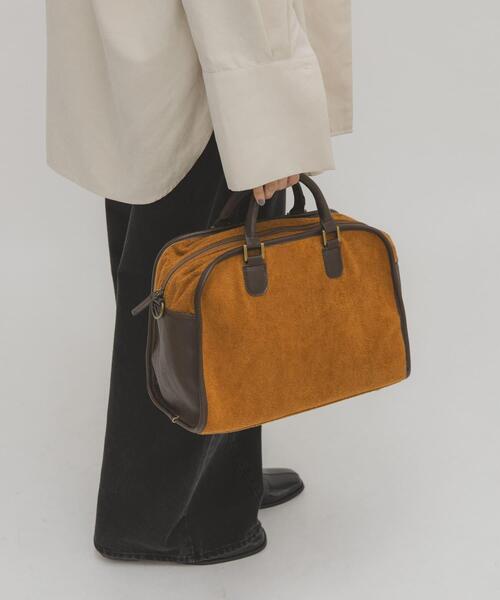 KBF(ケイビーエフ)の「パイルボストンBAG(ボストンバッグ・レディース・キャメル/チャコールグレー・ONE)」の6枚目の写真