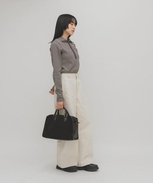 KBF(ケイビーエフ)の「パイルボストンBAG(ボストンバッグ・レディース・キャメル/チャコールグレー・ONE)」の15枚目の写真
