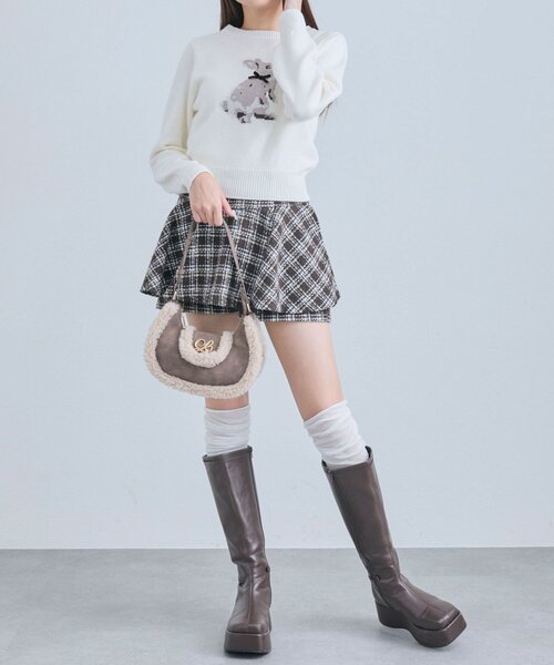 OLIVE des OLIVE（オリーブデオリーブ）の「アニマルジャガードニット（ニット/セーター・レディース・レッド/オフホワイト/ピンク/トップグレー・FREE）」の11枚目の写真