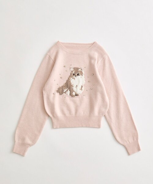 OLIVE des OLIVE（オリーブデオリーブ）の「アニマルジャガードニット（ニット/セーター・レディース・レッド/オフホワイト/ピンク/トップグレー・FREE）」の18枚目の写真