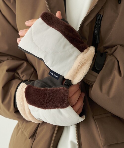 セール】SHIPS Colors:キルティング パターン フィンガーレス グローブ