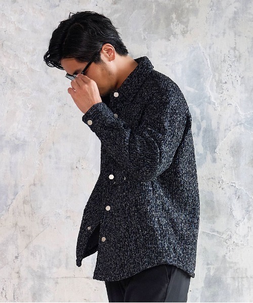 BENUSTA(ベヌスタ)の「『BENUSTA/ベヌスタ』ツイードMIXジャケット【GC】(ブルゾン・メンズ・ブラック・M/L)」の3枚目の写真