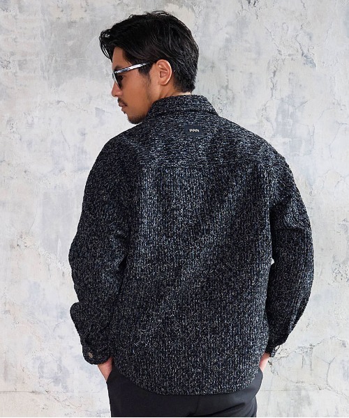 BENUSTA(ベヌスタ)の「『BENUSTA/ベヌスタ』ツイードMIXジャケット【GC】(ブルゾン・メンズ・ブラック・M/L)」の4枚目の写真