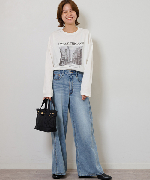 JOURNAL STANDARD relume（ジャーナルスタンダード　レリューム）の「《追加》シティフォトロングスリーブTee（Tシャツ/カットソー・レディース・ブラック/ホワイト・FREE）」の9枚目の写真