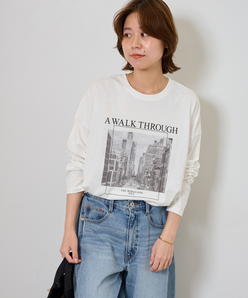 JOURNAL STANDARD relume（ジャーナルスタンダード　レリューム）の「《追加》シティフォトロングスリーブTee（Tシャツ/カットソー・レディース・ブラック/ホワイト・FREE）」の11枚目の写真