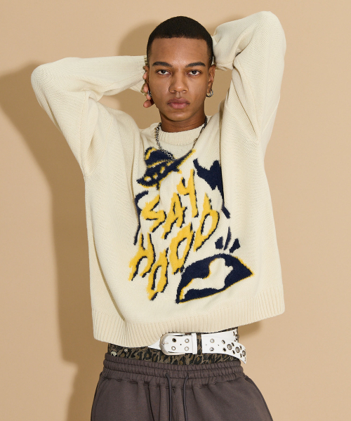 HOODHOOD(フッドフッド)の「SAY HOOD ニットアイボリー(ニット/セーター・レディース・その他・1/2)」の4枚目の写真