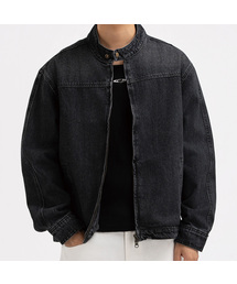 UNDEROFF（アンダーオフ）の「ウォッシングクロップデニムバイカージャケットブラック（デニムジャケット）」