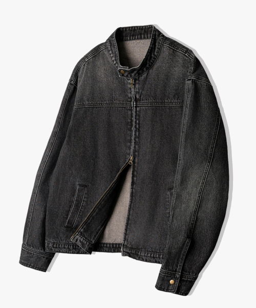 UNDEROFF(アンダーオフ)の「ウォッシングクロップデニムバイカージャケットブラック(デニムジャケット・メンズ・ブラック・MEDIUM/LARGE/X-LARGE)」の3枚目の写真
