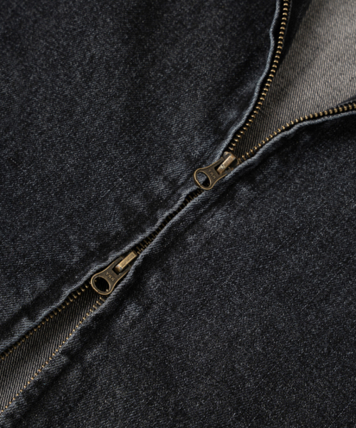 UNDEROFF(アンダーオフ)の「ウォッシングクロップデニムバイカージャケットブラック(デニムジャケット・メンズ・ブラック・MEDIUM/LARGE/X-LARGE)」の5枚目の写真