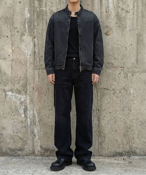 UNDEROFF(アンダーオフ)の「ウォッシングクロップデニムバイカージャケットブラック(デニムジャケット・メンズ・ブラック・MEDIUM/LARGE/X-LARGE)」の12枚目の写真