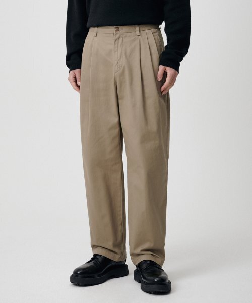 MUSINSA STANDARD（ムシンサスタンダード）の「スリータックセミバルーンチノパンツ[ベージュ]（その他パンツ・メンズ・その他・27/28/29/31/36）」の7枚目の写真
