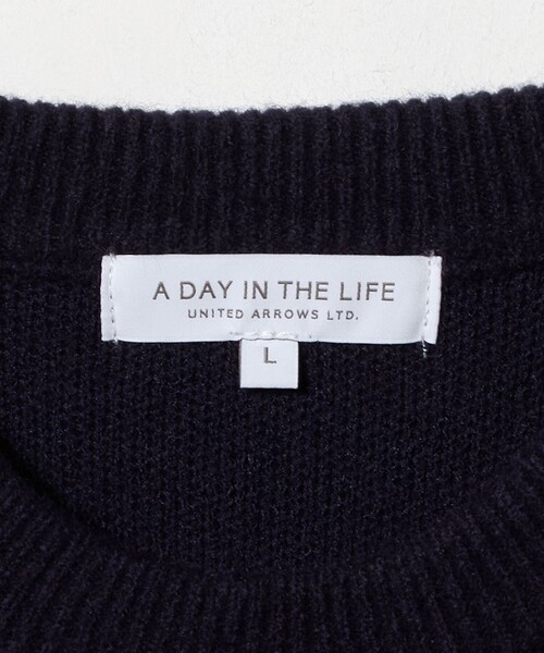 A DAY IN THE LIFE UNITED ARROWS(アデイインザライフユナイテッドアローズ)の「ミドルゲージ アンゴラミックス クルーネック ニット-ウォッシャブル-<A DAY IN THE LIFE>(ニット/セーター・メンズ・ネイビー/ホワイト/ピンク/ライトグレー・M/L)」の6枚目の写真