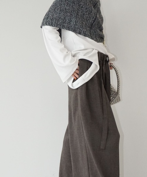 chuclla(チュクラ)の「タックボリュームパンツ chw25a134(スラックス・レディース・ダークグレー/モカ・L/M)」の10枚目の写真